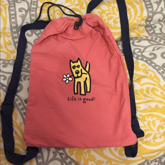 Life is Good Handbags - Adorable life is good backpack/drawstring sack