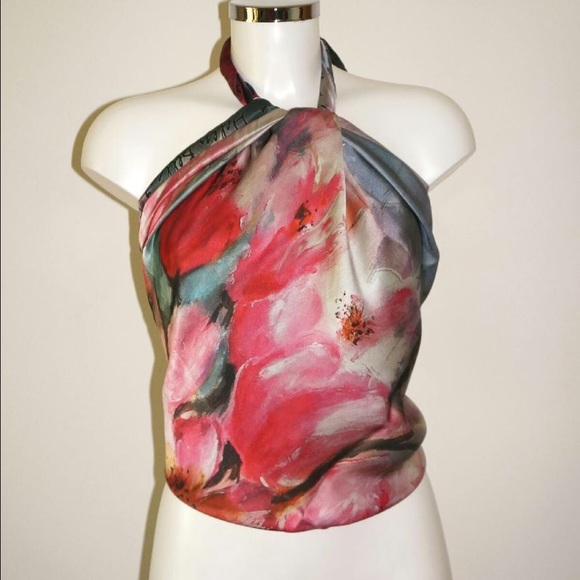 Blooming Iris Silk Scarf 110x110cm - Picture 3 of 4