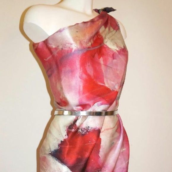 Pink Peony Flower Silk Scarf 110x110cm - Picture 3 of 4