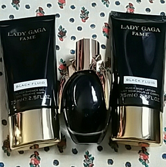 LADY GAGA FAME Black Fluid Perfume 3 pc Gift Set