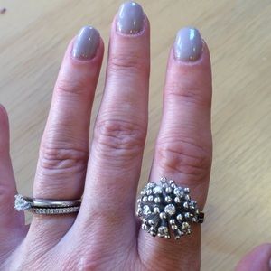 Starburst crystal cocktail ring