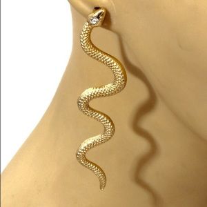 Gold Plated Snake Design Earrings