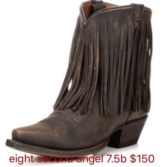 Brand new eight second angel fringe cowboy boots