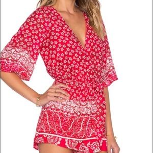 Lovers + Friends red boho romper
