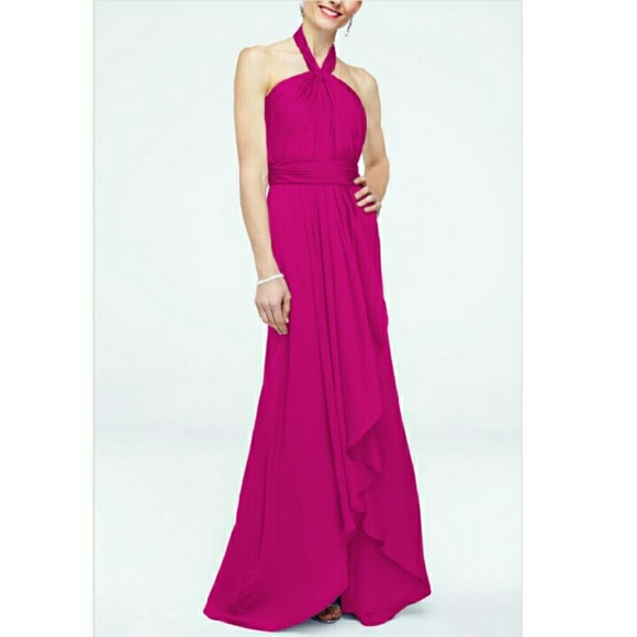 Long Matte Charmeuse Dress with Y Neckline