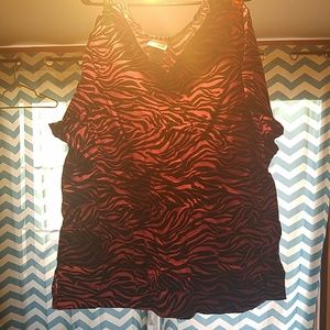 Zebra print scrub top