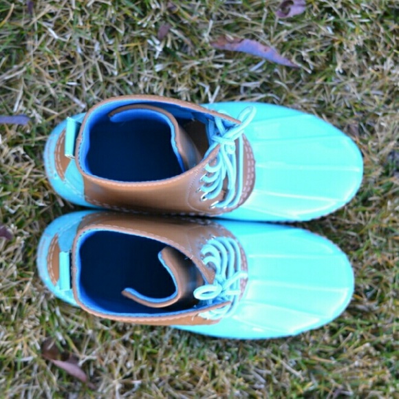 Sale!!<< Teal Turquoise Duck Boots >> - Picture 3 of 4
