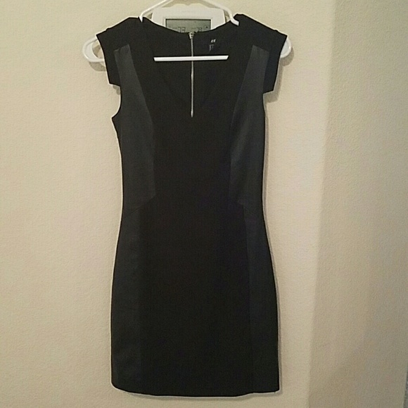 Cute black H&M dress with faux leather sides