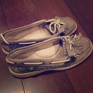 Grey Sperry Topsider boat shoes