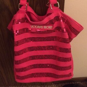 Victoria Secret pink sequin Tote Bag
