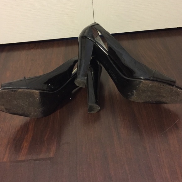 Black patent Steven peep toe pumps - Picture 4 of 4