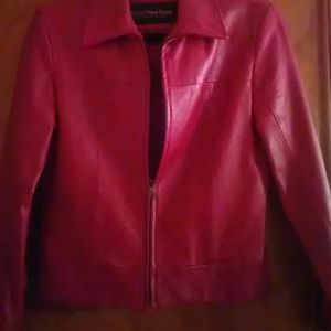 Red leather jacket
