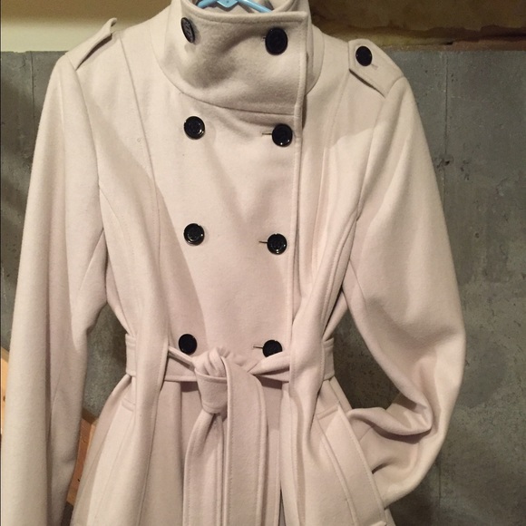 Pleated-skirt Calvin Klein wool pea coat