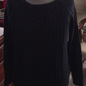 LL Bean 100 percent Cotton cable knit sweater