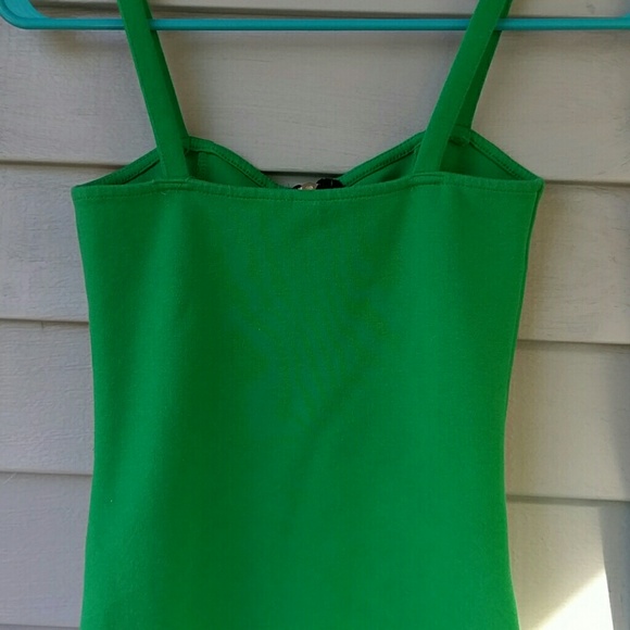 Bright Green Zippered party dress - Picture 3 of 4