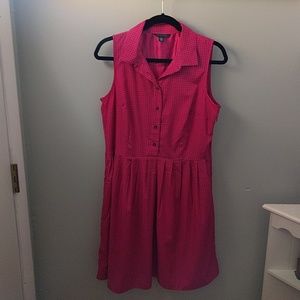 Pink Dress with Black Polka Dots and Pockets