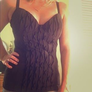 Leifsdottir black cami with pintuck detail