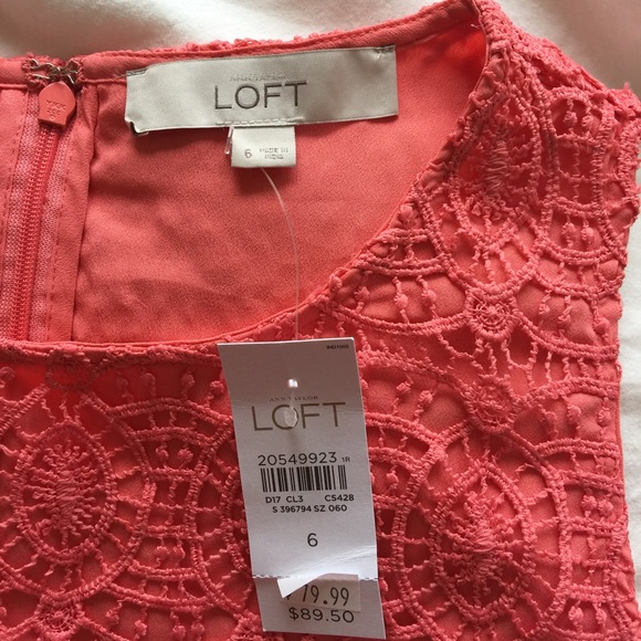 Ann Taylor Loft Pink Circle Lace Bodice Dress - Picture 3 of 3