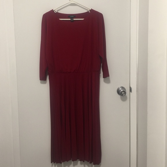 Alfani red pleated dress