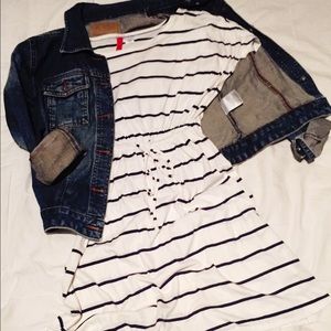 H&M Striped Short Sleeved Jersey Dress