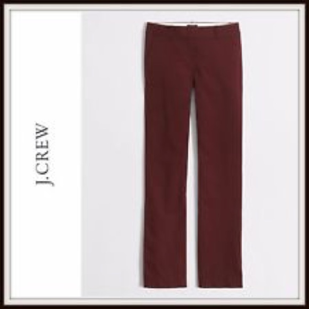 Brand new JCrew Maroon fall capri pant!