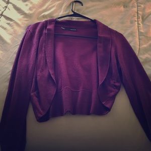 Plum half cardigan