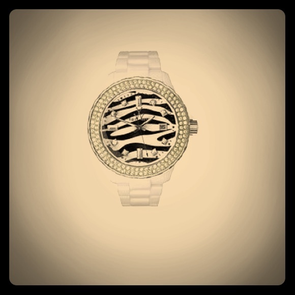 Toy watch zebra face watch with crystals