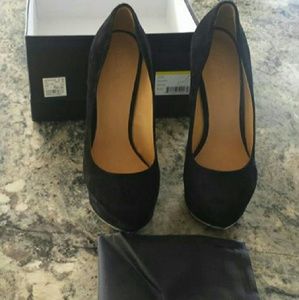 L.A.M.B Delores suede heels