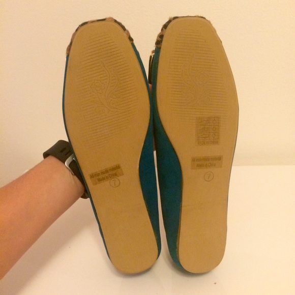 Bright Blue and Leopard Henry Ferrera Flats Size 7_3