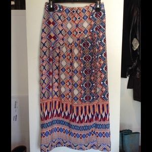 Aztec print drop waist Anthropologie skirt