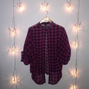 Pink/Black Plaid Shirt