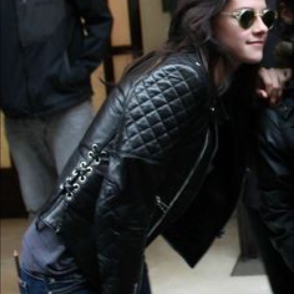 Authentic Black quilted leather jacket size 38/40E - Picture 2 of 4