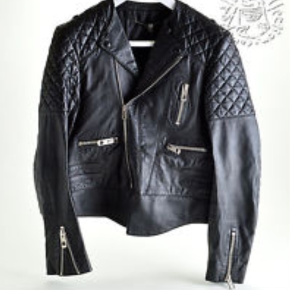 Authentic Black quilted leather jacket size 38/40E - Picture 4 of 4