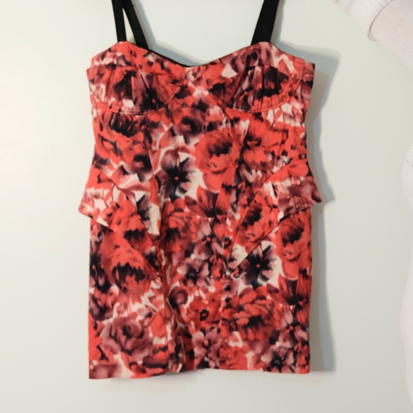 Short, floral peplum dress