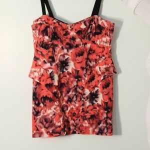 Short, floral peplum dress