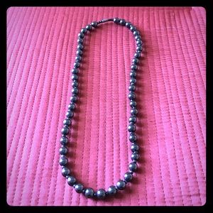 Black bead necklace