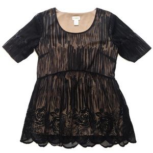 Motherhood Maternity Black Lace Overlay Blouse
