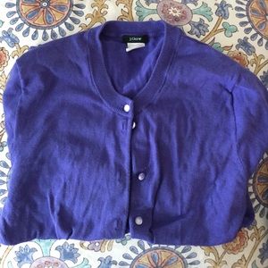J.crew round neck purple cardigan- small
