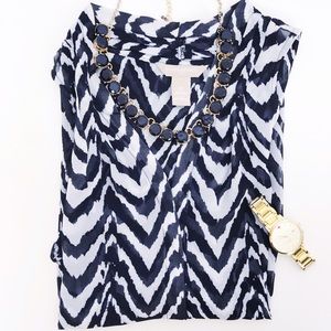 Banana Republic Chevron Striped Blouse
