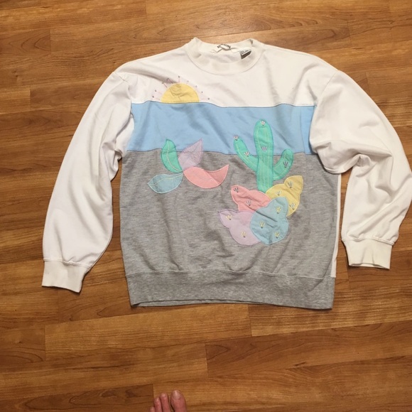 ♡ Y2K ♡ 
v i n t a g e :: style desert cactus sweatshirt ☀️🌵
