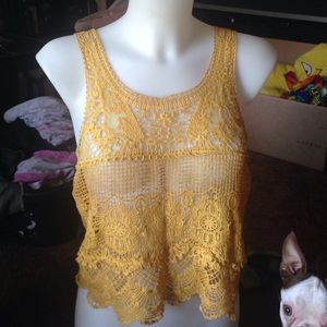 💯SOLD💁 Yellow Mesh Tank