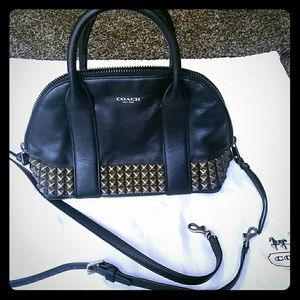 Coach leather studded handbag