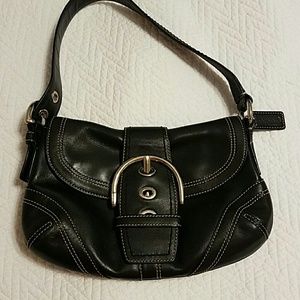 Black leather Coach Purse
