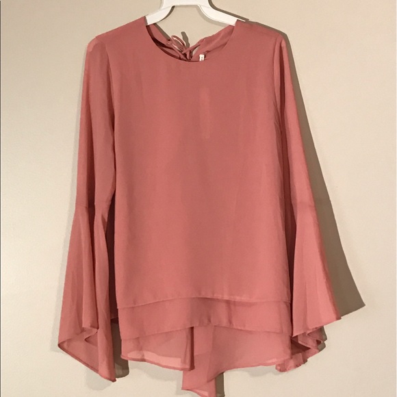 ❌SOLD OUT ❌ Lace Up Top Long Sleeve Blouse - Picture 3 of 5