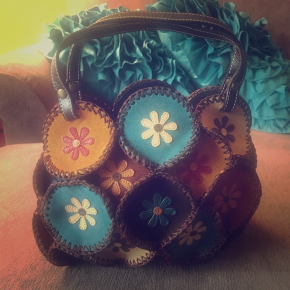 ISABELLA FIORE FLORAL SUEDE BAG
