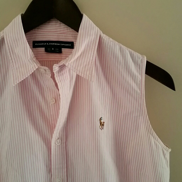 Ralph Lauren Polo Pink Striped Button up Shirt 8
