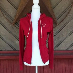 American Eagle Red Light Weight Zip Hoodie