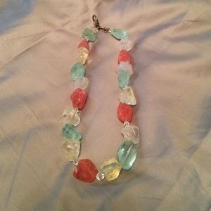 Multicolored stone necklace