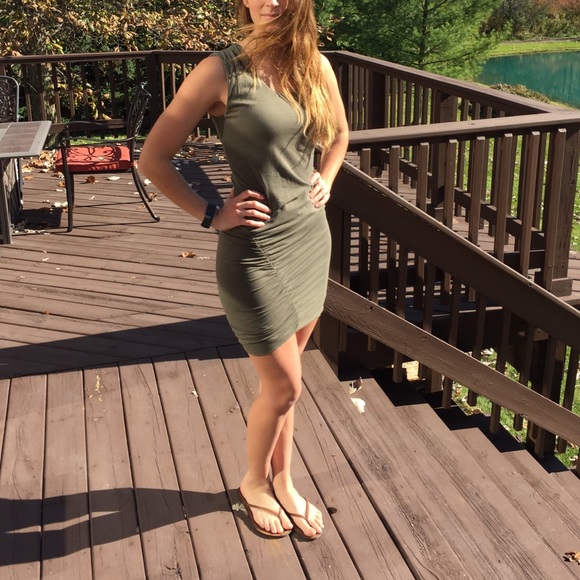 Army green express dress