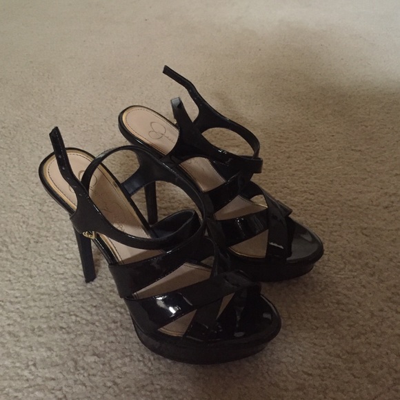 Jessica Simpson strappy black high heel sandals